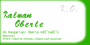 kalman oberle business card